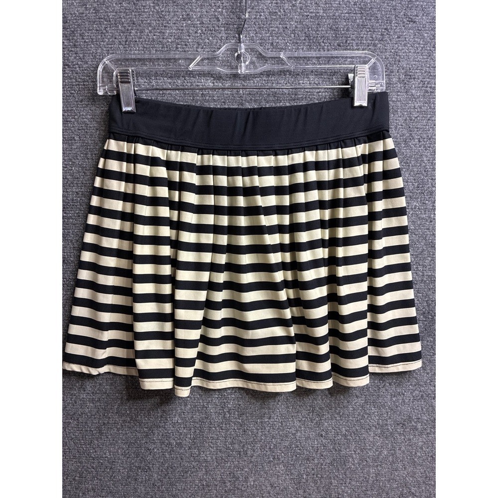 Kate Spade New York Dive Right In Striped Swim Skirt Black Cream Large Nautical
